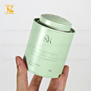 กระป๋องดีบุกทรงกระบอกมีฝาปิดสีเขียวกระป๋อง<span class=keywords><strong>ชา</strong></span>กาแฟผิวนูนขึ้นใหม่ตามต้องการ - Product Image 3