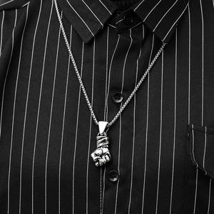 Joyería de comercio exterior transfronterizo al por mayor Europa y los Estados Unidos popular puño de acero inoxidable colgante de boxeo hop Street - Product Image 3