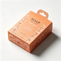 Boîte à savon en papier kraft avec logo personnalisé, emballage suspendu de luxe pour savon artisanal, beurre corporel, vente au détail et emballage cadeau