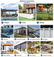 Motorisierte Aluminium-Pulverbeschichtete Pergola mit Lamellendach und Zip-Screen, Balkon- und Pool-Sonnenschutz, Gartendekoration