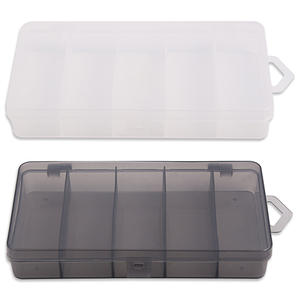 Boîte à leurres en Pvc imperméable, 5 compartiments, taille moyenne, étui de rangement portable pour matériel de pêche, gris et blanc - Product Image 1