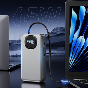 แบตสำรอง WESDAR ความจุ 20000mAh ชาร์จเร็ว 65W พร้อมหน้าจอ LED และสายชาร์จแบบยืดหดได้ - Product Image 4