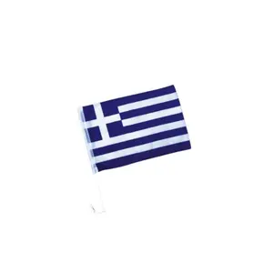 Printed cheap greek textil car flag with promotional blank car flag wholesale