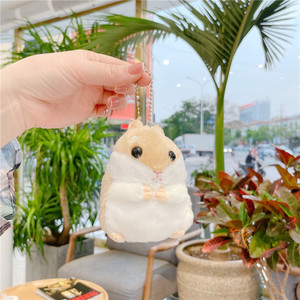 Dessin animé mignon petit Hamster poupée peluche jouets <span class=keywords><strong>Hamste</strong></span> peluche porte-clés jouets grosse souris pendentif Hamster porte-clés sac à main charme - Product Image 4