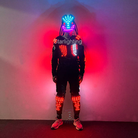 Fête De Mariage Bar Cosplay Porter Costume Prédateur Costumes Danseur scène Performance Lumineux Robot Vêtements Avec Lumière LED Pour Adulte