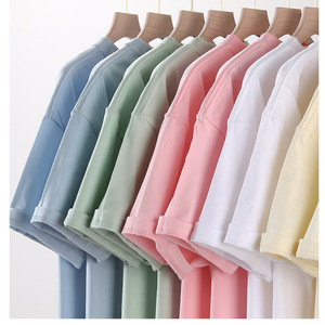 T-shirt ample vintage en coton peigné épais 230g pour jeune garçon, coupe européenne oversize, manches courtes, épaules tombantes, couleur unie, modèle OEM - Product Image 2