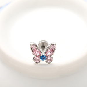 100 Style femmes mode bijoux oreille goujon en acier inoxydable Zircon oreille Piercing Tragus Helix Daith Lobe plat dos boucles d'oreilles Labret - Product Image 3