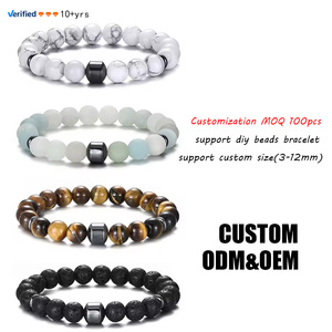 Custom 8mm Magnet Charm <strong>Beads</strong> Stretch Natural Stone <strong>Bracelet</strong> Lava <strong>Bead</strong> <strong>Fashion</strong> Tiger Eye Beaded <strong>Bracelets</strong> Wholesale - Product Image 1
