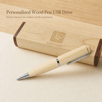 Clé USB écologique en forme de stylo en bois, avec logo personnalisé, 2.0, 8 Go, 16 Go, 32 Go, 64 Go, clé USB, mémoire flash