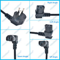 Câble d'alimentation coudé (haut/bas/gauche/droite) avec fiche israélienne SI-32 à 3 broches vers prise femelle IEC C13 pour PDU, UPS, PC, moniteur, imprimante, téléviseur