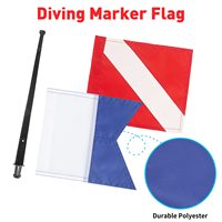 Torpille gonflable haute visibilité pour la plongée, marqueur de Surface de sécurité, flotteur de Signal de bouée avec 2 drapeaux de plongée, sac de bouée étanche sec