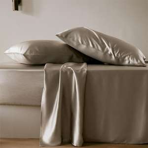 مفارش أسِرة حرير ساتان فاخرة عالية الجودة مجموعة غطاء توت نقي طقم صفائح حرير شهادة Oeko-Tex - Product Image 3