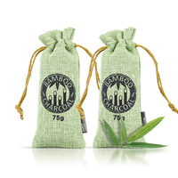 Lot de 2 sacs désodorisants réutilisables en charbon de bambou pour chaussures, purificateur d'air naturel, éliminateur d'odeurs, vente en gros usine