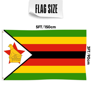 Vente en gros de drapeaux de l'État <span class=keywords><strong>du</strong></span> Zimbabwe 3x5 pieds, en polyester 68D/100D, personnalisables, toutes les nations, livraison rapide depuis un fournisseur fiable - Product Image 3