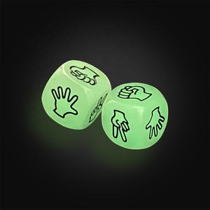 Dés ronds en acrylique, 20mm, vente en gros, personnalisés, D6, côté, doigts, brille dans le noir, stock pour jeux d'argent - Product Image 6