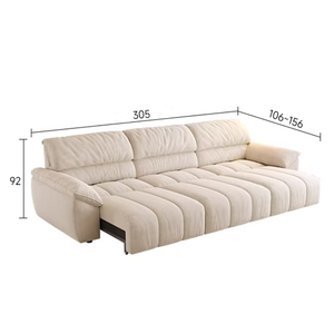 Power Motion Cream Fabric Sofa <strong>Bed</strong> French Vintage Intelligent Adjustable Recliner for Luxury Villa Hotel Project <strong>Seating</strong> - Product Image 6