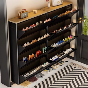 Scarpiera Ultra Sottile con Struttura in Acciaio 100%, Elegante Ingresso con Ribalta, Salvaspazio e Alta Capacità - Product Image 1