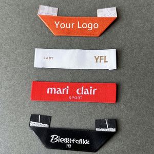Étiquettes de vêtements personnalisées avec logo tissé, haute densité de trame, haute qualité, tissage plat, étiquettes de marque pour vêtements - Product Image 2