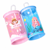 Contenedor de Plástico Cilíndrico PET de Grado Alimenticio Libre de BPA, Caja Transparente Personalizada con Orificio para Colgar, para Dulces, Muestras Rápidas, Impresión UV, OEM