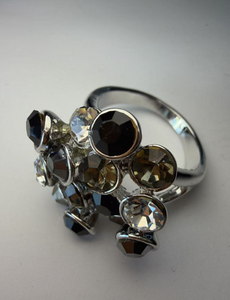 Anillo Tradicional Ajustable de Lujo con Cristales Multicolores, Bañado en Oro, con Piedras Preciosas Naturales Arcoíris para Mujer, Hecho en China - Product Image 2