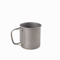 Tasse en titane pour camping en plein air, ultralégère, 450ml, tasse en acier inoxydable