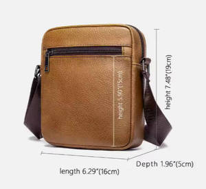 <strong>Cell</strong> <strong>Phone</strong> <strong>Bag</strong> Popular Casual Genuine Leather Halter for Men Wholesale Genuine Cowhide Crossbody Shoulder <strong>Bag</strong> Messenger <strong>Bag</strong> - Product Image 2
