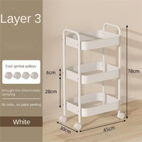 Étagère de rangement mobile multifonctionnelle, durable et moderne, chariot métallique pour salon, étagère sur pied à trois niveaux