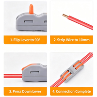 Connecteur rapide à levier PCT-211 221-225, bornier électrique compact 1-5 broches pour connexion de câble d'alimentation LED