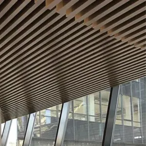 Внутренняя декоративная алюминиевая перегородка, потолочная панель, 3d подвесная полоса, деревянное зерно, алюминиевая перегородка, линейный потолок