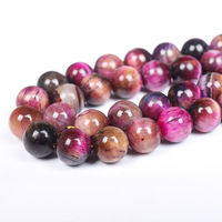 Perles d'oeil de tigre violet AAA rondes, 4/6/8/10/12/14mm, pierre d'énergie, pierre de guérison, perles en vrac