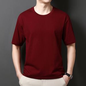 เสื้อยืดผู้ชายผ้าฝ้ายแท้ถักน้ำหนัก 200 กรัม รุ่นใหม่ประจำฤดูร้อนปี 2025 สไตล์เรียบง่าย สีพื้น ทรงหลวม ไหล่ตก แขนสั้น - Product Image 4