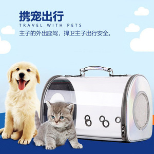 Transparent Pet <b>Carrier</b> Round Breathable <b>Cat</b> Dog Bag Outdoor Portable Travel <b>Backpack</b> Red Blue Pink White Solid Color 8000 - Product Image 5