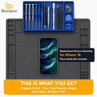 Remplacement pour écran OLED d'iPhone 16, assemblage remis à neuf avec verre remplaqué, panneau et circuit intégré d'origine, Grade A