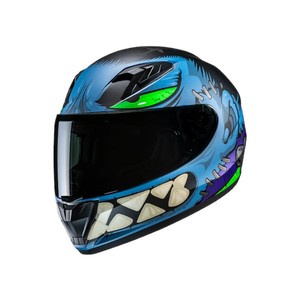 Casco Integrale per Bambini Hjc Y10 Blu Nero Verde Viola con Chiusura Micrometrica in Policarbonato YS Casco da Moto - Product Image 1
