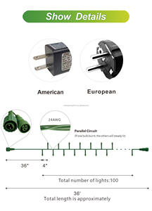 Led giáng sinh Cổ Tích chuỗi ánh sáng Vòng hoa 10m màu xanh lá cây dây nhựa IP65 cho trong nhà/ngoài trời nhà năm mới 2026 Cây giáng sinh - Product Image 5
