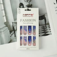 Faux ongles à presser pleine couverture certifiés CE, modèle 2026 le plus récent, motif diamant en strass, en ABS, pré-conçus et prêts à poser