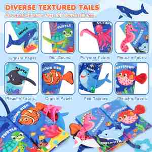 Libros de Tela para Bebés con Texturas para Tocar y Sentir, Libros de Aprendizaje Educativos, Libros Sensoriales Suaves - Product Image 6