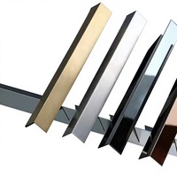Profilé d'angle en acier inoxydable pour carrelage, forme en L, revêtement PVD, bande de protection pour carrelage en céramique