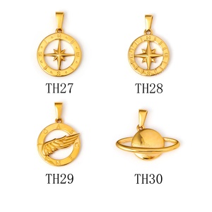 Kalung Liontin Rantai Bambu Bintang Utara Kompas Retro Minimalis Fashion Stainless Steel Terlaris untuk Pria Wanita - Product Image 5