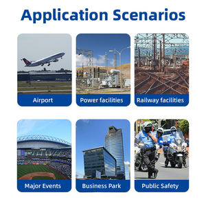 Di động cầm tay UAV Drone Detector 3km dài Phạm vi điều khiển từ xa 100-6000Mhz báo động Drone cầm tay alarmer bảo vệ an ninh - Product Image 4