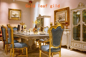 Phong Cách Ý Phòng Ăn Nội Thất Vàng Antique Rococo Bàn Ăn Cho Biệt Thự - Product Image 2
