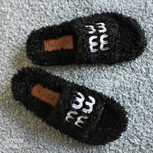 Sandalias de tacón cálidas de invierno para mujer, con plataforma y punta abierta, tipo pantufla, con bordado y forro de piel sintética - Product Image 6