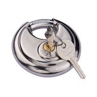 Cadenas à clé étanche et robuste, cadenas à disque rond en acier inoxydable, couvercle de porte-clés