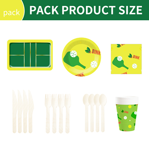 DAMAI Nouveau style Décorations de fête de tennis de table Ensemble de vaisselle pour fête de tennis de table comprenant assiettes en papier, gobelets et serviettes pour fête sportive de garçons - Product Image 3