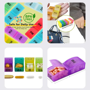 Caja <span class=keywords><strong>de</strong></span> pastillas Montly Am Pm, caja organizadora <span class=keywords><strong>de</strong></span> pastillas, almacenamiento <span class=keywords><strong>para</strong></span> 7 días, embalaje <span class=keywords><strong>de</strong></span> 32 compartimentos <span class=keywords><strong>para</strong></span> organizador portátil <span class=keywords><strong>de</strong></span> viaje - Product Image 6