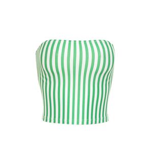 Viviblook J26ST301 Women <b>Sexy</b> Club Wear Sleeveless <b>Set</b> Strapless Crop Top Striped Cropped Pants Casual Two Piece <b>Set</b> - Product Image 5