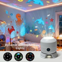 Lampu Proyeksi LED Berputar Lampu Malam Anime dengan Timer Tidur untuk Anak-anak, Liburan Natal, Kecerahan Dapat Disesuaikan, Daya USB dan Baterai