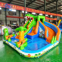 Château gonflable d'intérieur à thème dinosaure, petit château gonflable avec toboggan et piscine, château gonflable d'intérieur et d'extérieur