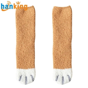 Chaussettes pour femmes, motif mignon de dessin animé, chien blanc, patte de chat, impressions 3D, chaussettes épaisses et chaudes pour l'automne et l'hiver, chaussettes en polaire chaudes et amusantes pour femmes, J0072 - Product Image 5