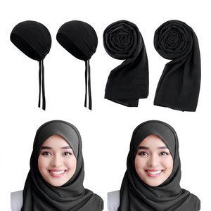 JERSIZ Pañuelos Hijab de Modal y Gasa Sólidos Personalizados OEM para Mujer, Chal Fluido Suave Transpirable de Secado Rápido, Envoltura Musulmana Personalizada - Product Image 1